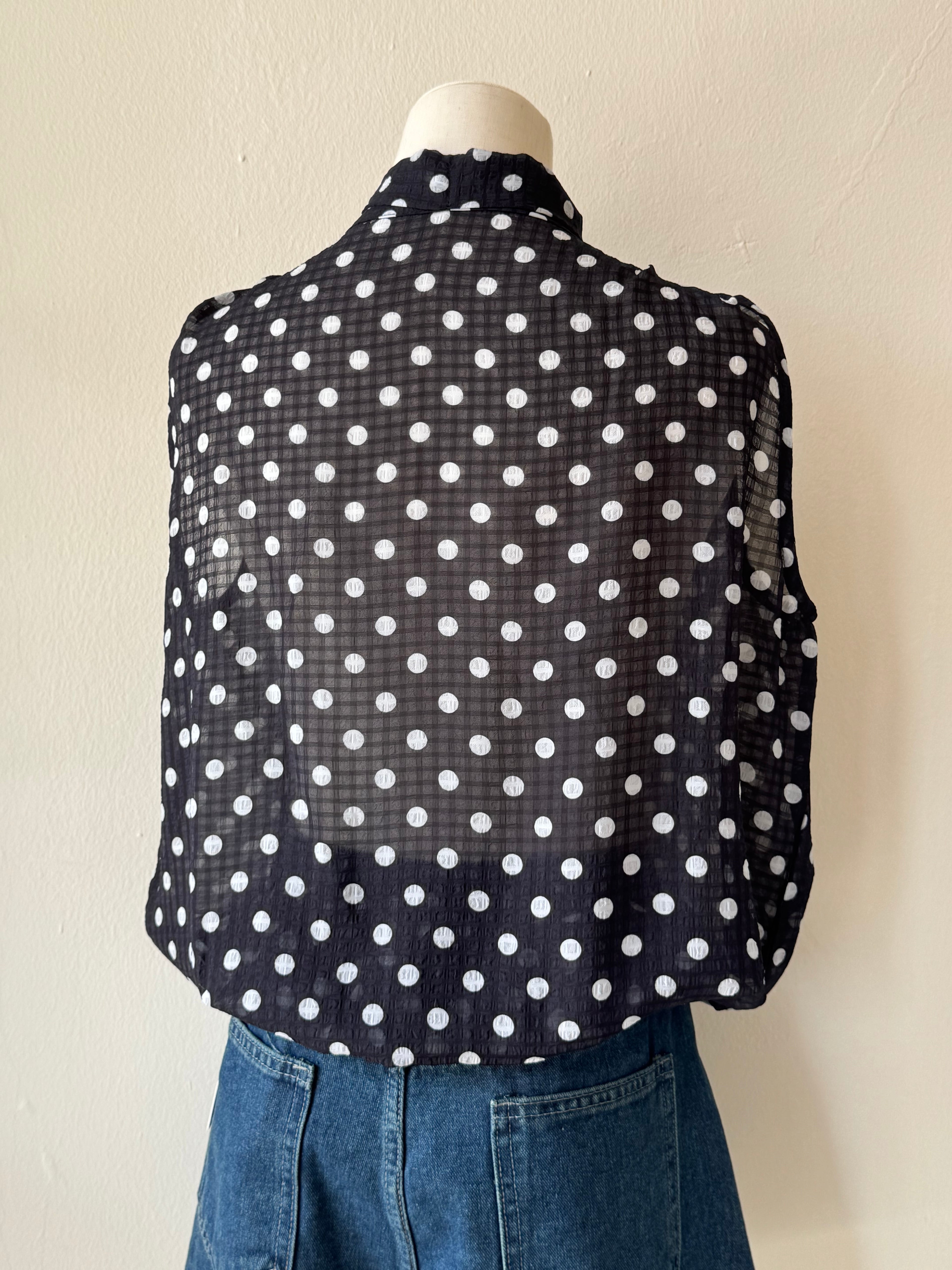 BETSY SLEEVELESS POLKA DOT TOP