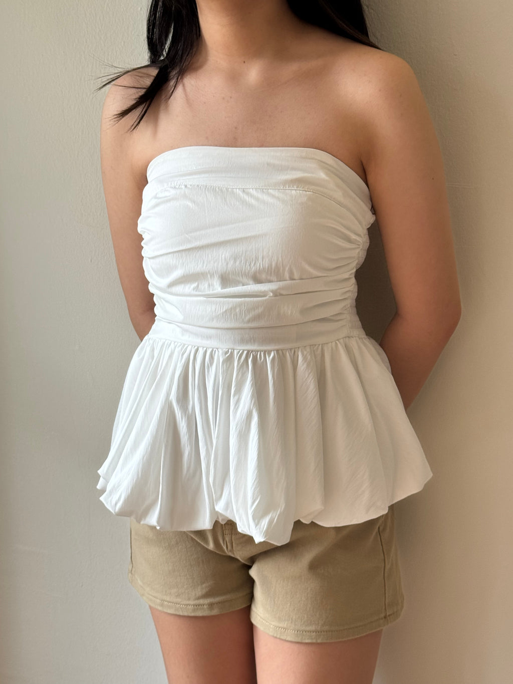 VIOLA PEPLUM BANDEAU TOP