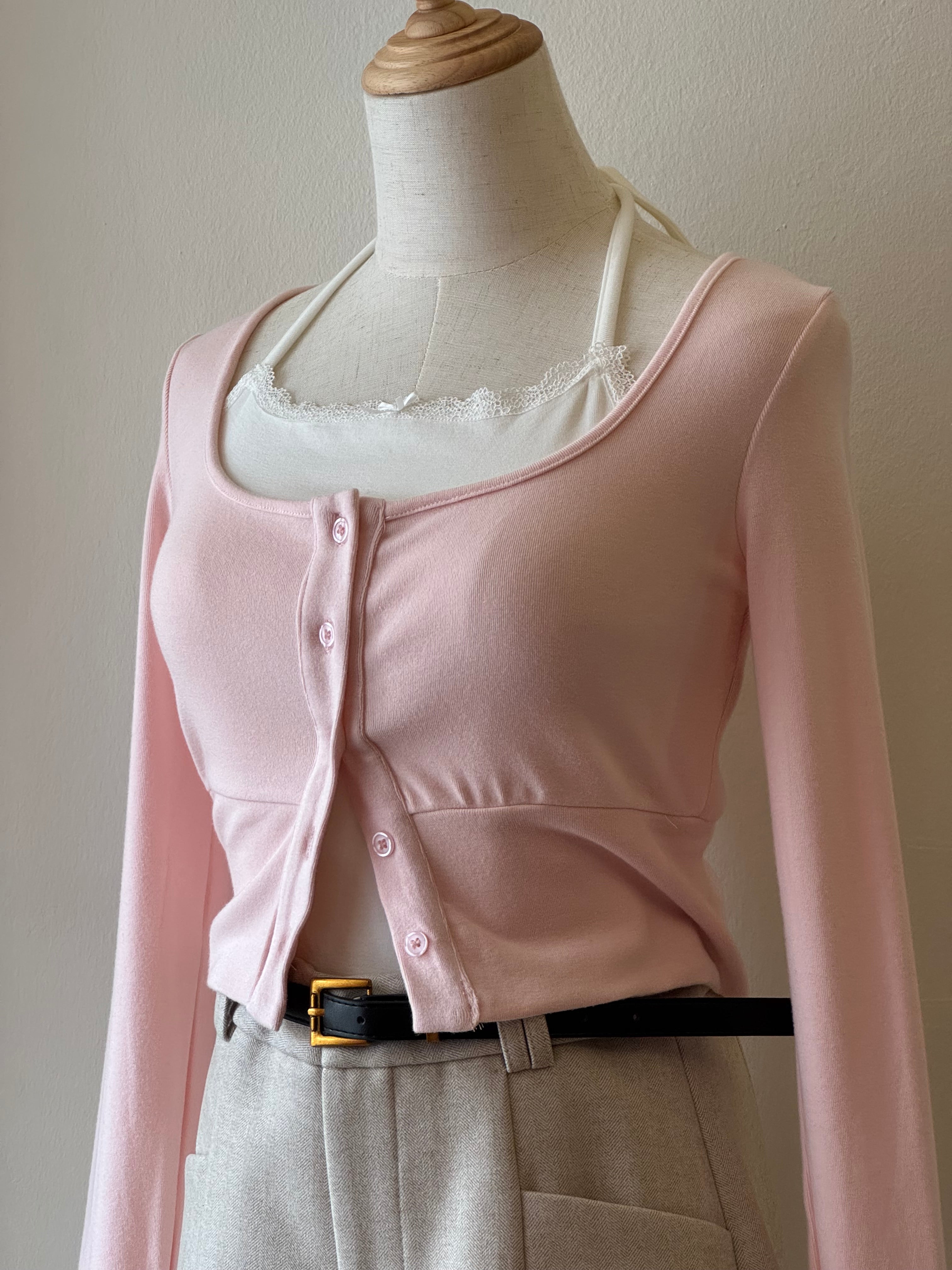 LESLIE'S TWO PIECE LONG SLEEVED HALTER TOP