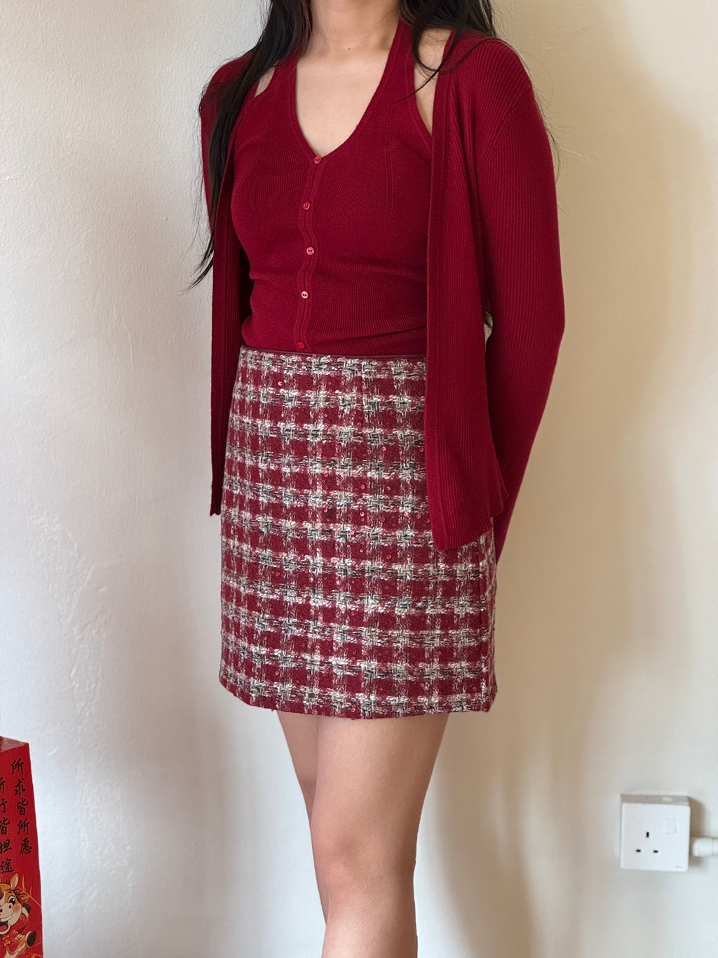 KENDALL'S SHORT PLAID TWEED SKIRT