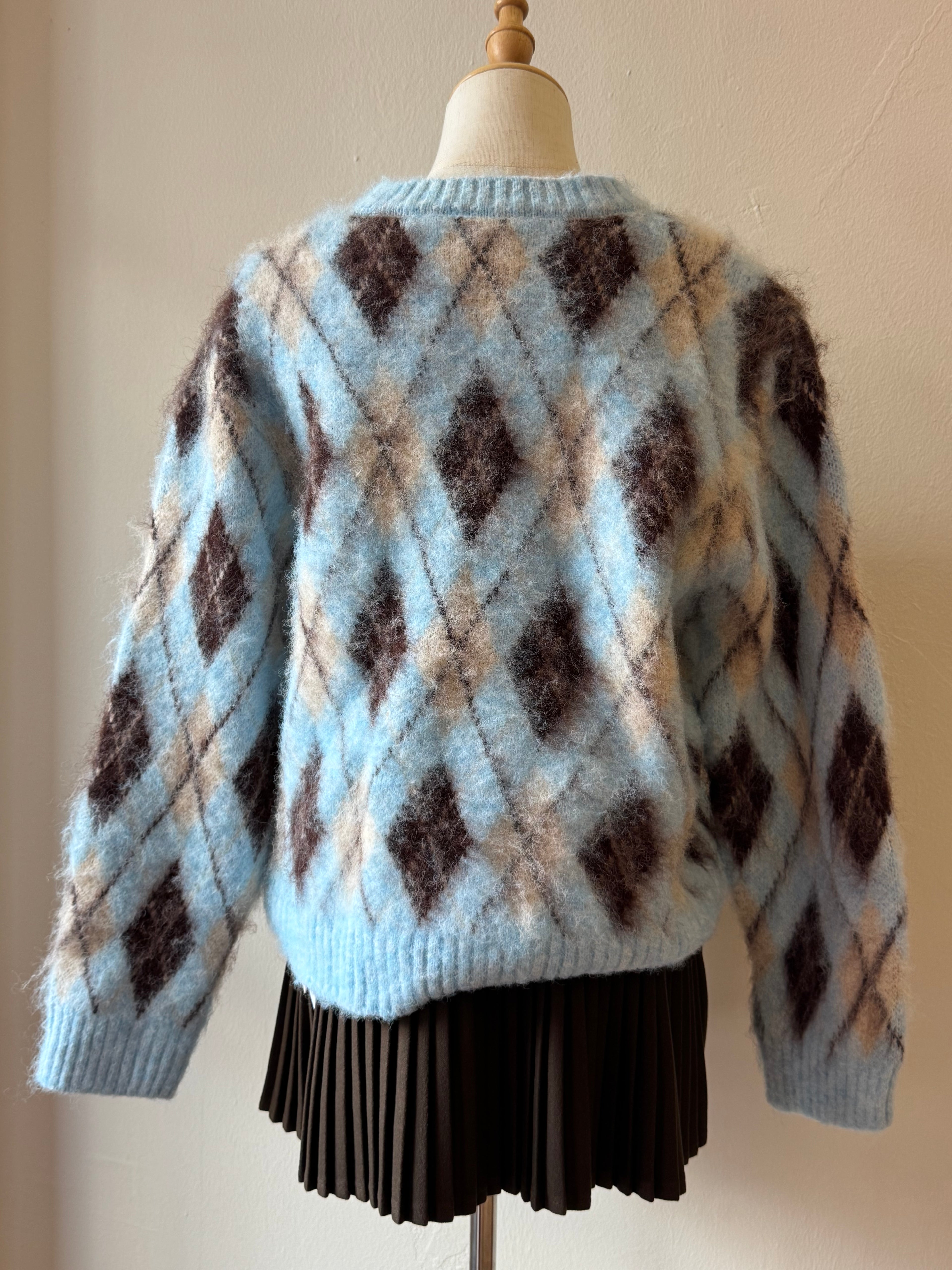 NORAH ARGYLE PATTERN CARDIGAN
